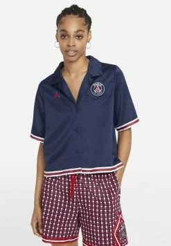Acheter 🥰 Jordan En Remise PARIS SAINT-GERMAIN EINFARBIGES KURZARM-OBERTEIL FÜR DAMEN - Blouse chemises & blouses col revers femme ✔️
